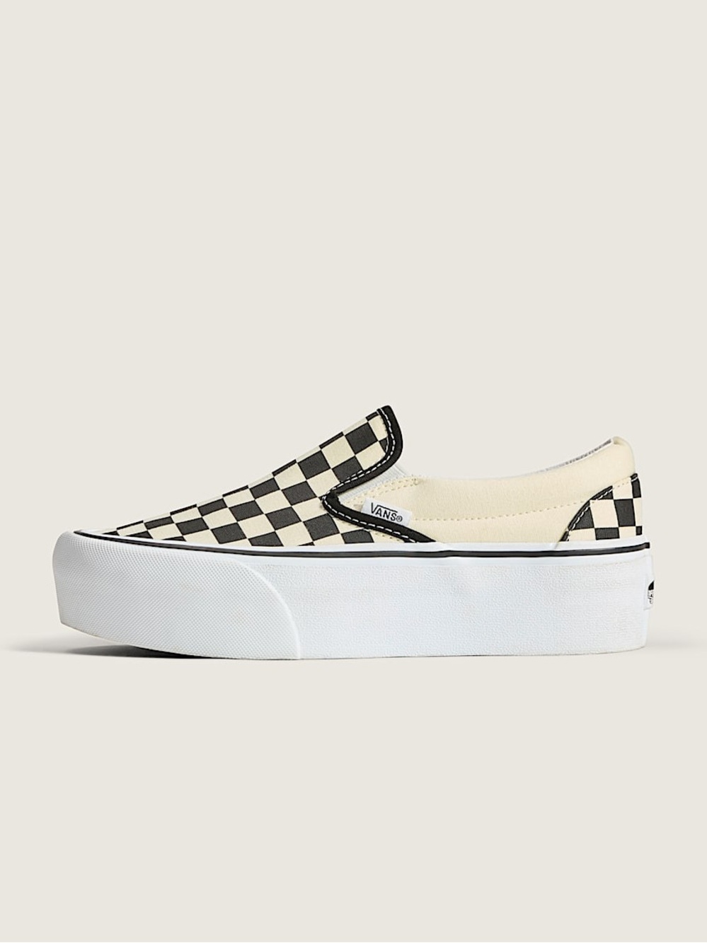 Vans' Classic Slip-On Checkerboard Sneakers - Black/White - Picture 6 of 14